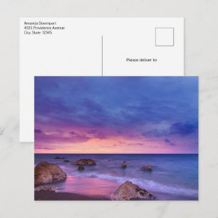 Carte Postale Magnifique photographie côtière de coucher de sole