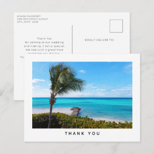 Carte Postale Magnifique Plage Tropicale Palmier Aéré Merci
