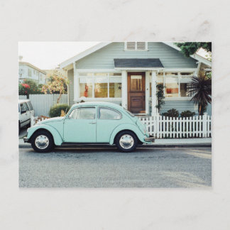 Carte Postale Magnifique retro vintage turquoise photo voiture