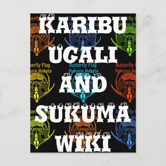 Carte Postale Magnifique typographie du drapeau papillon kenyan (Devant)