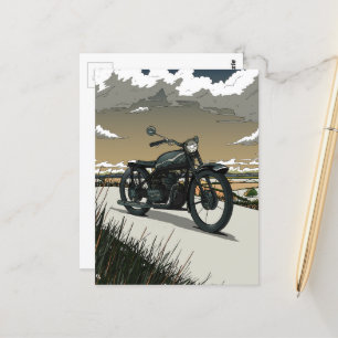 Carte Postale Magnifique vieille moto vintage