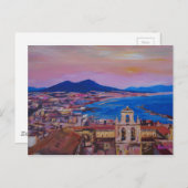 Carte Postale Magnifique vue sur Naples avec le Mont Vesuv (Devant / Derrière)