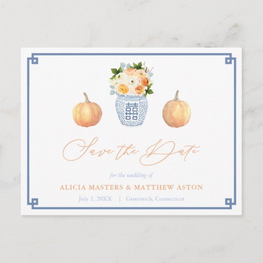 Carte Postale Magnifiques Citrouilles de Chinoiserie Mariage Enr (Devant)