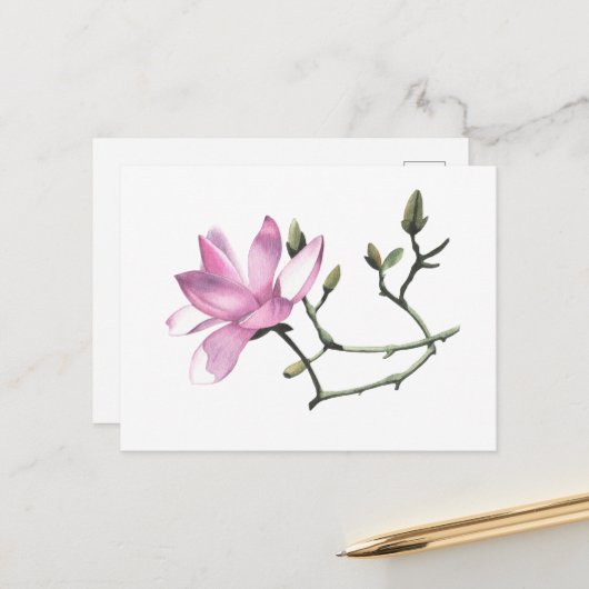 Carte Postale Magnolia (Devant/Arrière en situation)