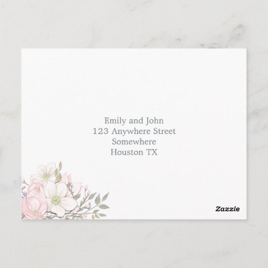Carte Postale Magnolia Papillon d'aquarelle Script Mariage RSVP (Dos)