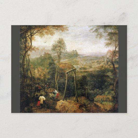 Carte Postale Magpie sur la potence par Pieter Bruegel (Devant)