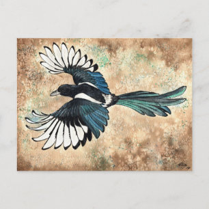 Carte Postale Magpie Watercolor