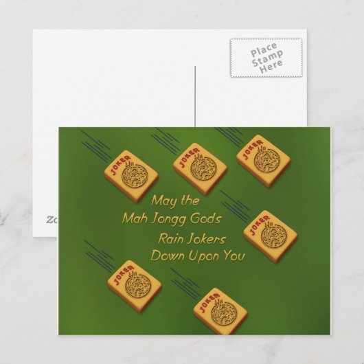 Carte Postale Mah Jong souhaite (Devant / Derrière)