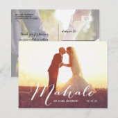 Carte Postale Mahalo 2 Mariage photo Merci (Devant / Derrière)