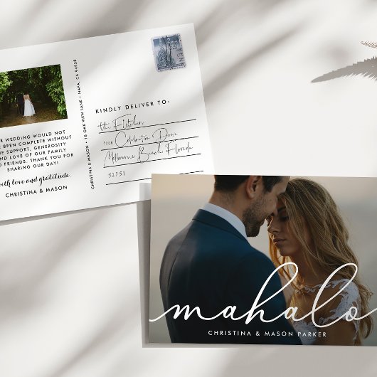 Carte Postale Mahalo | Merci photo Mariage