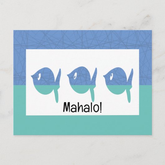 Carte Postale Mahalo signifie Merci (Devant)