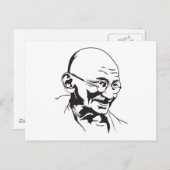 Carte postale Mahatma Gandhi Portrait (Devant / Derrière)