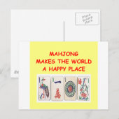 Carte Postale mahjong (Devant / Derrière)