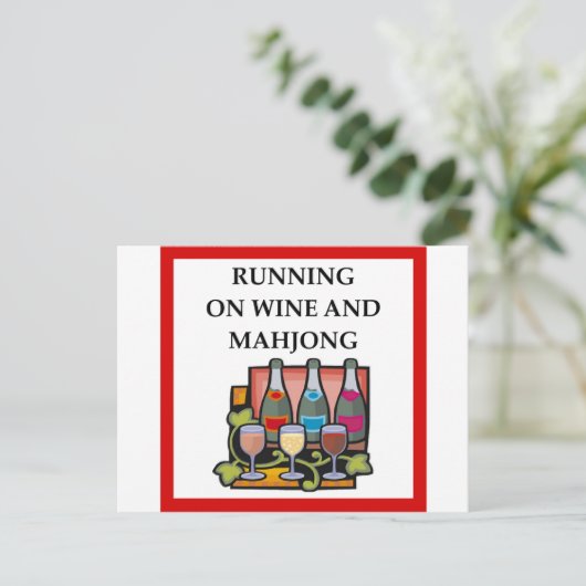 CARTE POSTALE MAHJONG (Debout devant)