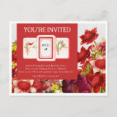 Carte Postale Mahjong Bold Riche Florals Rouge Postcard Invitati (Devant)