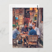 Carte Postale Mahjong dans l'allée Hutong Chine (Devant / Derrière)