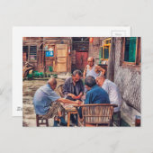Carte Postale Mahjong dans l'Alley Hutong Chine (Devant / Derrière)