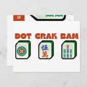 Carte Postale Mahjong Dot Crak Bam (Devant / Derrière)