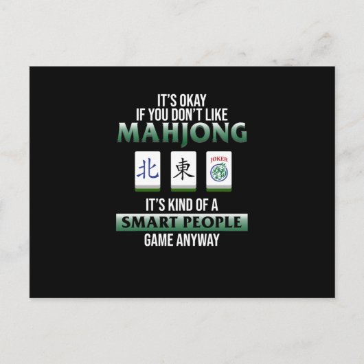 Carte Postale Mahjong Is A Smart People Game Mahjong Player (Devant)