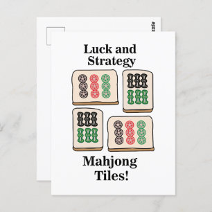 Carte Postale Mahjong Tiles Luck Strategy Joueurs