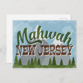 Carte Postale Mahwah New Jersey Fun Retro Snowy Mounts (Devant / Derrière)