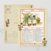 Carte Postale Mai 1884 Almanac. Gemini, Les Jumeaux (Devant / Derrière)