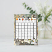 Carte Postale Mai 2025 Calendrier mensuel Jours astrologiques (Debout devant)