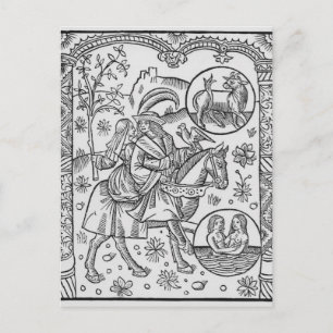 Carte Postale Mai, de l'Almanach des Bergers, 1491