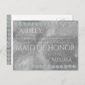 Carte Postale Maid of Honor - Argent & Diamants (Devant / Derrière)