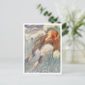 Carte Postale Maiden dans les vagues Illustration Vintage (Debout devant)