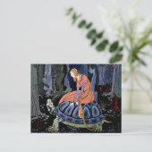 Carte Postale Maiden & Turtle ~ Peinture d'Art de Conte Fée Fran (Debout devant)
