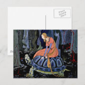 Carte Postale Maiden & Turtle ~ Peinture d'Art de Conte Fée Fran (Devant / Derrière)