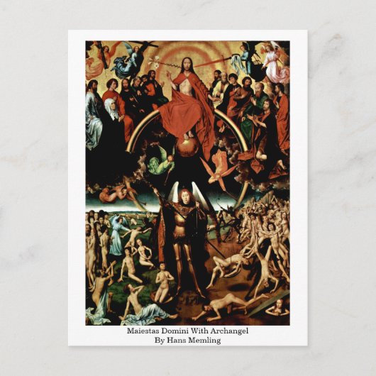 Carte Postale Maiestas Domini Avec Archangel De Hans Memling (Devant)