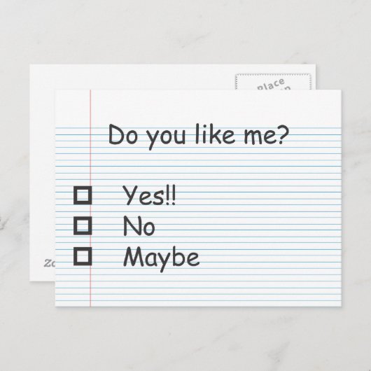 Carte Postale M'aimes-tu ? (Devant / Derrière)