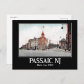 Carte Postale Main Ave. Passaic NJ, 1909 Vintage (Devant / Derrière)