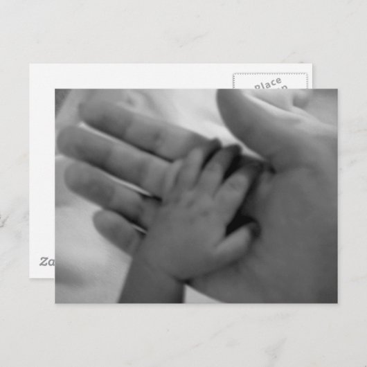 Carte Postale main de bébé (Devant / Derrière)