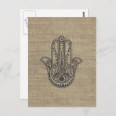Carte Postale Main de Fatima symbole amulette HAMSA (Devant / Derrière)