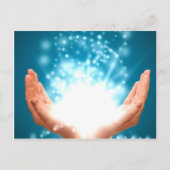 Carte Postale Main de guérison verte chakra Reiki énergie zen yo (Devant)
