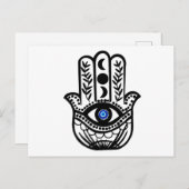Carte Postale Main de Hamsa Fatima Evil Eye (Devant / Derrière)