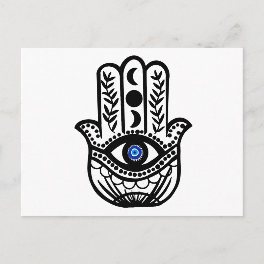 Carte Postale Main de Hamsa Fatima Evil Eye (Devant)