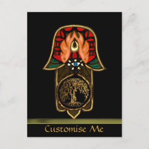 Carte Postale Main de Hamsa feat : Arbre de vie