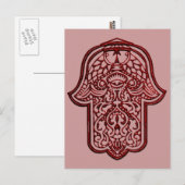 Carte Postale Main de henné de Hamsa (Rouge) (Devant / Derrière)