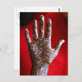 Carte Postale Main de henné Mehndi (Devant / Derrière)