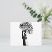 Carte Postale Main de main de 100 dollars Bills argent art (Debout devant)