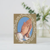 Carte Postale main de prière vintage rétro Noël (Debout devant)