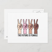 Carte Postale Main féminine avec signe de paix (Devant / Derrière)