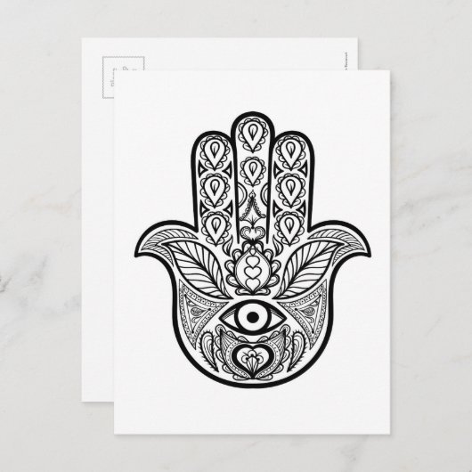 Carte Postale Main Hamsa inspirée (Devant / Derrière)