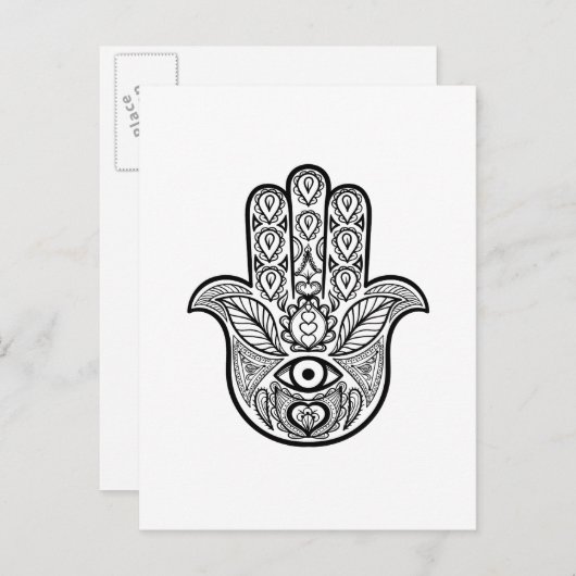 Carte Postale Main Hamsa inspirée (Devant / Derrière)
