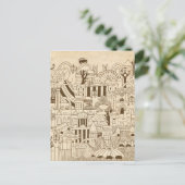 Carte Postale Main Londres tirée sur vieux papier (Debout devant)