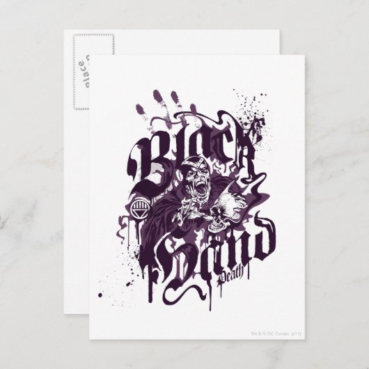 Carte Postale Main noire - Collage violet (Devant / Derrière)